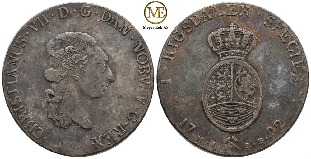 Speciedaler 1792 Christian VII. Kv.1+