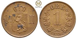 1 øre 1902 Oscar II. Kv.0