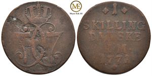 1 skilling 1771 Kongsberg, variant 36. Kv.1/1-