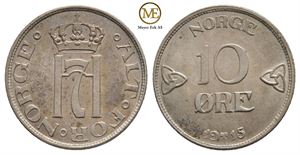 10 øre 1915 Haakon VII. Kv.0