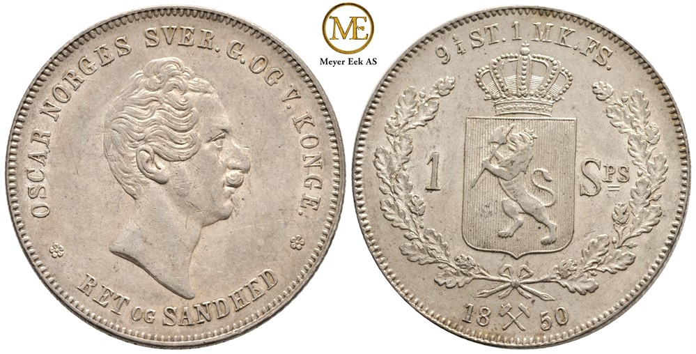 Speciedaler 1850 Oscar I. Kv.0/01