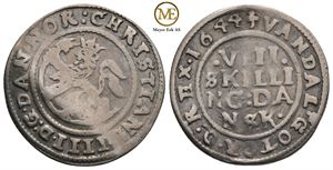 8 skilling 1644 Christian IV. Kv.1/1+