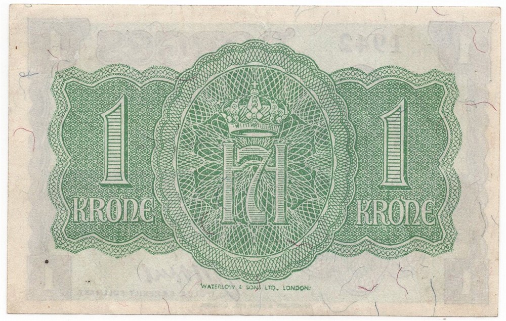 1 krone 1942 A.000179 London Utg. Kv.01