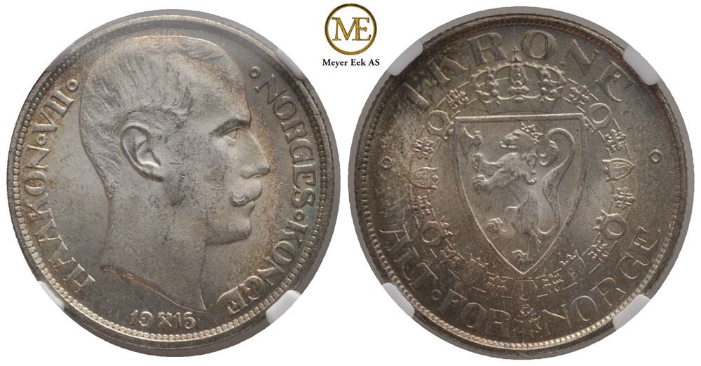 1 krone 1915 Haakon VII. Kv.0