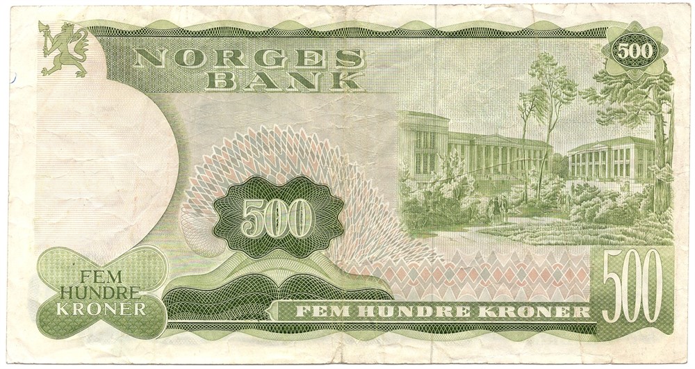 500 kroner 1982 Z.0053301 erstatningsseddel. Kv.1-