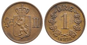 1 øre 1878 Oscar II. Kv.01